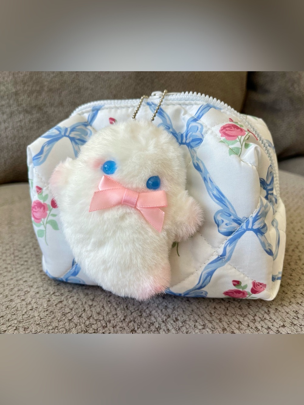 HALLOWEEN KAWAII COQUETTE FUZZY PLUSH GHOST BAG BACKPACK CHARM KEYCHAIN CLIP